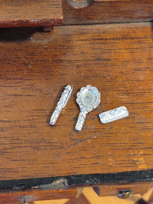 Sæt spejl, kam og hårbørste