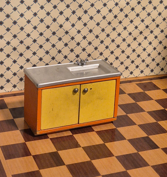 Lundby køkkenvask, patina