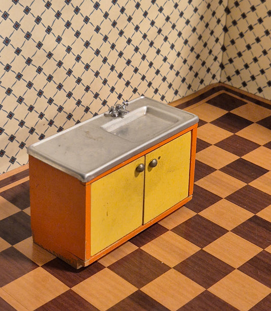 Lundby køkkenvask, patina