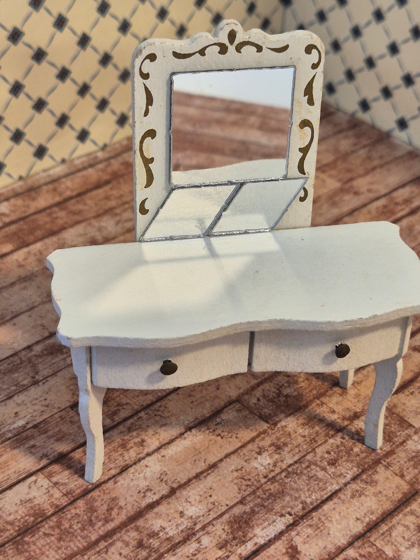 Lundby sminkebord, renoveret spejl