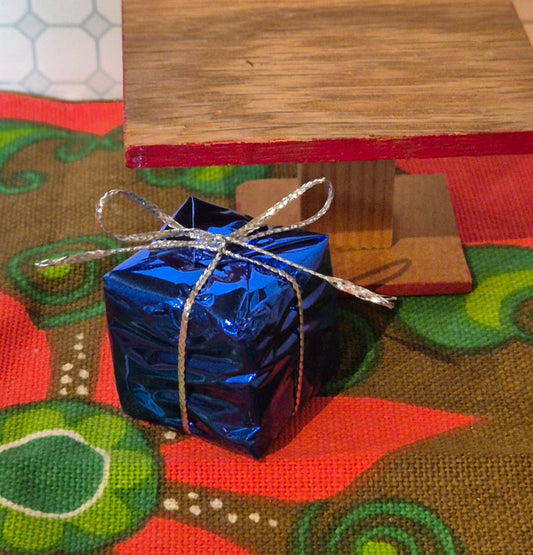 Blaues Weihnachtsgeschenk